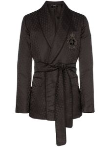 Dolce & Gabbana logo-embroidered silk jacquard jacket - Black