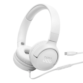JBL Tune 520C USB-C Wired On-ear Headphones - White (JBLT520CWHT)