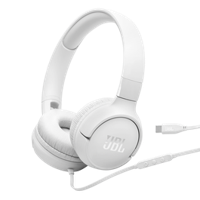 JBL Tune 520C USB-C Wired On-ear Headphones - White (JBLT520CWHT)