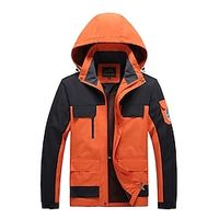 Men's Windbreaker Raincoat Hiking Jacket Outdoor Daily Wear Warm Fall Winter Plain Fashion Streetwear Hooded Regular Black White Blue Orange Dark Grey Jacket Lightinthebox - thumbnail