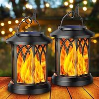 Solar LED Flame Lights Portable Lantern Outdoor Courtyard Lawn Decoration Waterproof Wall Light Solar Landscape Lamp miniinthebox - thumbnail