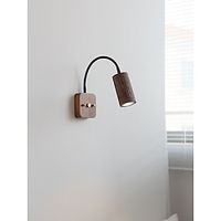 Industrial Wall Lights, Simple Modern Light, Geometric Semicircle Bedside Lamp, Metal Wrought Iron LED Wooden Wall Light for Living Room, Bedroom, Restaurant Lightinthebox - thumbnail