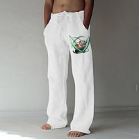 Inspired by Demon Slayer: Kimetsu no Yaiba Inosuke Hashibira Linen Pants Straight Trousers Cotton Blend Anime Elastic Drawstring Design Front Pocket Pants For Men's miniinthebox - thumbnail