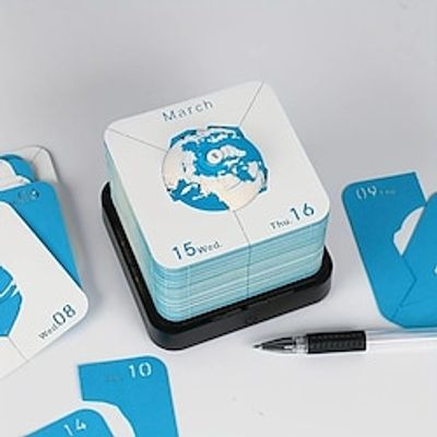2024 New Year Creative 3D Paper Carving Earth Calendar Festival Gift Cute Bookmark Memo Sticky Note With Led Light New Year Calendar miniinthebox