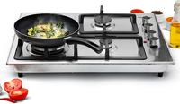 Geepas Stainless Steel Built In Gas And Electric Hot Plate Hob, Silver - GGC31034