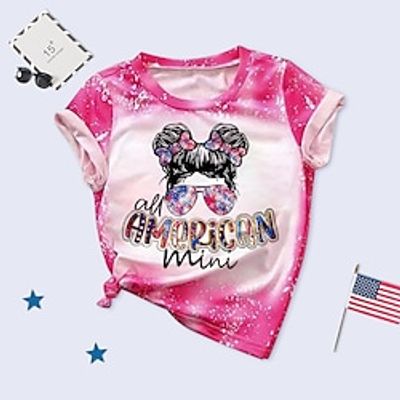 Kids Girls' American National Day T shirt Short Sleeve Tie Dye Letter Pink Children Tops Summer Adorable Daily Daily American National Day 3-6 Years Lightinthebox Kids Girls' American National Day T shirt Short Sleeve Tie Dye Letter Pink Children Tops Summer Adorable Daily Daily American National Day 3-6 Years Lightinthebox