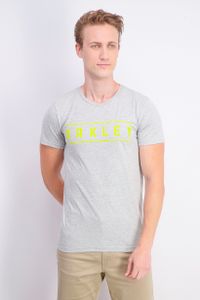 Mens Slim Fit Double Stack T-Shirt  Heather Grey
