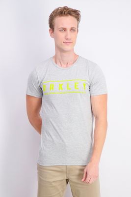 Mens Slim Fit Double Stack T-Shirt  Heather Grey