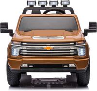 Megastar Kids Ride On Licensed Chevrolet Pick up Truck Style 12V Battery Powered Electric Trunk Suv jeep With Remote Control - Orange (UAE Delivery Only)