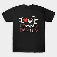 Women's T shirt Tee 100% Cotton Letter Valentine's Day Black Print Short Sleeve Going out Weekend Fashion Round Neck Tommy Devito Regular Fit Summer Lightinthebox - thumbnail