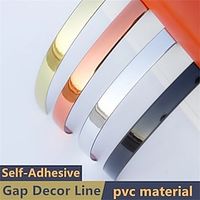 PVC Self-Adhesive Decoration Line Tile Gap Stickers Frame Decoration Line Background Wall Decor Waterproof Edge Strips Tape 1.1CM5M miniinthebox