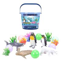 Little Story 17Pcs Ocean World Bucket Set 5Pcs With Marine Animal 5Pcs Ocean Ball Accessories And 1 Basket - Multicolor LS_17POWSAS_MU