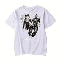 Men's Unisex Tee T shirt Hot Stamping Anime Graphic Prints JoJo's Bizarre Adventure Print Short Sleeve Casual Tops Cotton Basic Designer Big and Tall Round Neck Navy Blue Lightinthebox - thumbnail