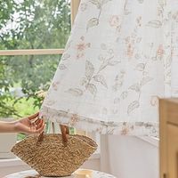 Sheer Curtains White Lace Window Curtains Farmhouse For Living Room Bedroom,Voile Curtain Rod Pocket Vintage French Curtain 1 Panel miniinthebox - thumbnail