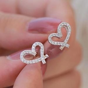 Valentine's Day Synthetic Diamond Stud Earrings Classic Precious Stylish Simple Earrings Jewelry White Sliver For Wedding Engagement 1 Pair Lightinthebox