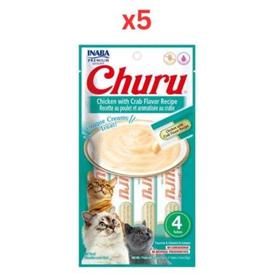 Inaba Churu Chicken With Crab 56G 4 Sticks (Pack of 5)