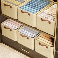 1PC Foldable Storage Box With Steel Frame Large Capacity Clothes Trousers Storage Basket Portable Home Wardrobe Storage Box Lightinthebox - thumbnail