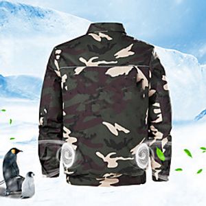 Men's Hiking Jacket Summer Outdoor Cooling Fan Jacket Air-Conditioning Clothing Lightweight Breathable Coat Top Sun Protection Wear Resistant Construction Work Clothes Lightinthebox