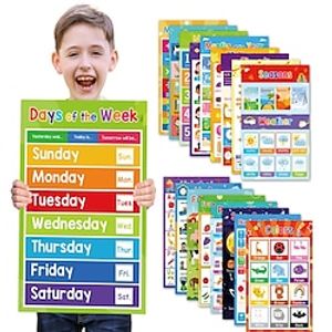 18 Themes Educational Posters For Toddlers Kids Children Early Education Kindergarten Nursery Home School Classroom Supplies Decorations Teaching Aids Lightinthebox