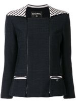 Chanel Pre-Owned striped panel jacket - Black