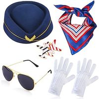 CARNIVAL Flight Attendant Pilot Costume Dance Captain Flight Attendant Role-playing Cosplay Props Lightinthebox - thumbnail