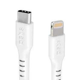 SBS USB-C - Data and Charging Lightning Cable, White (TECABLELIGTC1W)