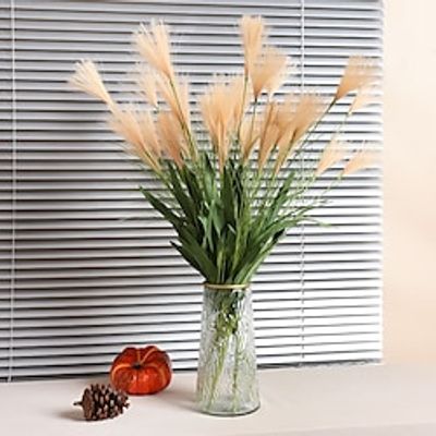 Pampas grass artificial plant flower home decoration suitable for autumn home decoration indoor and outdoor wedding DIY desktop decoration Lightinthebox