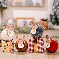 Large lamb pompoms elk pendants Christmas decorations Large lamb pompoms elk pendants Festive Christmas tree pendants miniinthebox - thumbnail