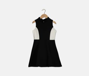 Kids Girls Fit & Flared Dress  Black/White