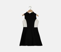 Kids Girls Fit & Flared Dress  Black/White - thumbnail