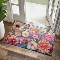 Pink Flowers Doormat Non-Slip Oil Proof Rug Indoor Outdoor Mat Bedroom Decor Bathroom Mat Entrance Rug Door Mat Lightinthebox