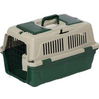 Nutrapet Dog Cat Carrier Box Closed Top Dark Green L55Cmsx W33Cms X H30 Cms