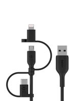 Belkin 1.2 Meter Universal Cable 3 in 1 Lightning, Micro and Type C Black