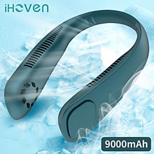 ihoven mini neck fan portable bladeless fan rechargeable leafless hanging fans air cooler cooling wearable neckband fans Lightinthebox