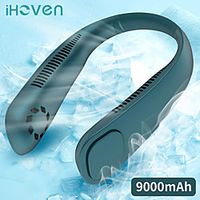 ihoven mini neck fan portable bladeless fan rechargeable leafless hanging fans air cooler cooling wearable neckband fans Lightinthebox - thumbnail