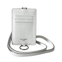 Dolce Gabbana Elegant White Leather Cardholder Lanyard (BAG1104)