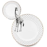 Yvonne Ellen Monochrome Dinner & Side Plates (26.5cm / 16 cm) - Giraffe (Set of 2)