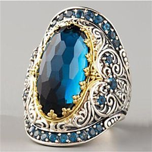 Women Band Ring Synthetic Sapphire Geometrical Dark Blue Gold Plated Star Fashion 1pc 6 7 8 9 10 / Women's miniinthebox