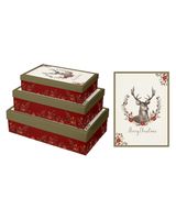 Homesmiths Christmas Shirt Box Stag Set of 3