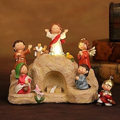 Easter Resin Craft Sculpture Set Inspiring Jesus Ascension Scene Festive Christmas Easter Gifts for Indoor Decoration, Home Decor, and Spiritual Commemoration Lightinthebox