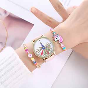 Girls' Quartz Watches Analog Quartz Stylish Minimalist Creative Large Dial / PU Leather miniinthebox