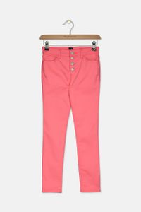 Girls High Rise Button Fly Jeggings  Pink