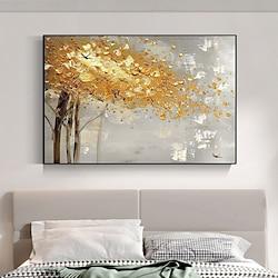 Oil Painting Handmade Canvas Art Thick Texture Gold Tree Paintings Hand Painting Oil Canvas 3D Knife Canvas Artwork for Wall Decor No Frame Lightinthebox