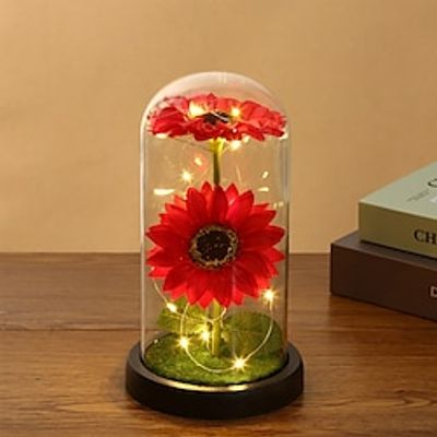 1PC Creative Gift Sunflower Eternal Flower Glass Valentine's Day Gift New Sunflower Nightlight Acrylic Shade Decoration Birthday Gift for Mom Friends Anniversary Gift miniinthebox