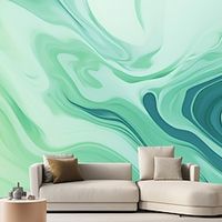 Abstract Marble Wallpaper Mural Green Marble Wall Covering Sticker Peel and Stick Removable PVCVinyl Material Self AdhesiveAdhesive Required Wall Decor for Living Room Kitchen Bathroom Lightinthebox - thumbnail