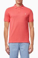 Slim Fit Polo Shirt in Cotton Mesh