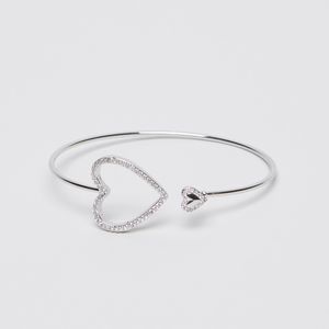 Heart-Shaped Crystal Studded Bangle