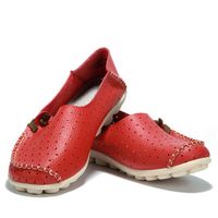 Big Size Hollow Out Breathable Soft Sole Slip On Flat Loafers