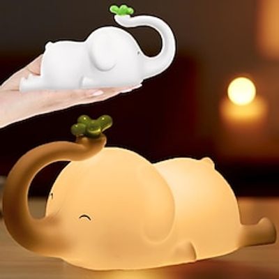 LED Cute Elephant Night Light, Cute Elephant Lamp with Timer Silicone Nursery Night Light for Kids Room Dimmable Portable Table Lamp Rechargeable Touch Bedside Lamp, Christmas Birthday Gifts for Kids Lightinthebox