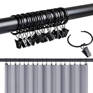 10Pcs/set Openable Curtain Rings Clips Rod Clips Window Shower Clamps Bath Metal Curtain Ring Hook Retro Clothespin Pole Buckle Accessories Metal Curtain Drapery Rings with Clips  Eyelets miniinthebox